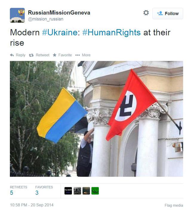 Дипломаты РФ выдали кадр из фильма с украинским флагом и свастикой за ситуацию в Украине. ФОТО