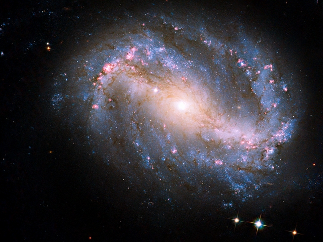 NGC 6217 — спиральная галактика с перемычкой в созвездии Малая Медведица - 25-летие телескопа Хаббл: лучшие фото космоса