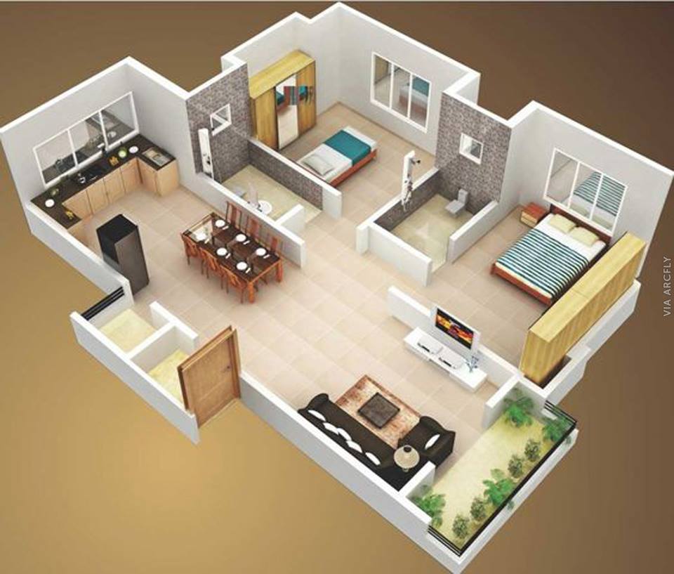 Примеры 3d планов квартир и домов