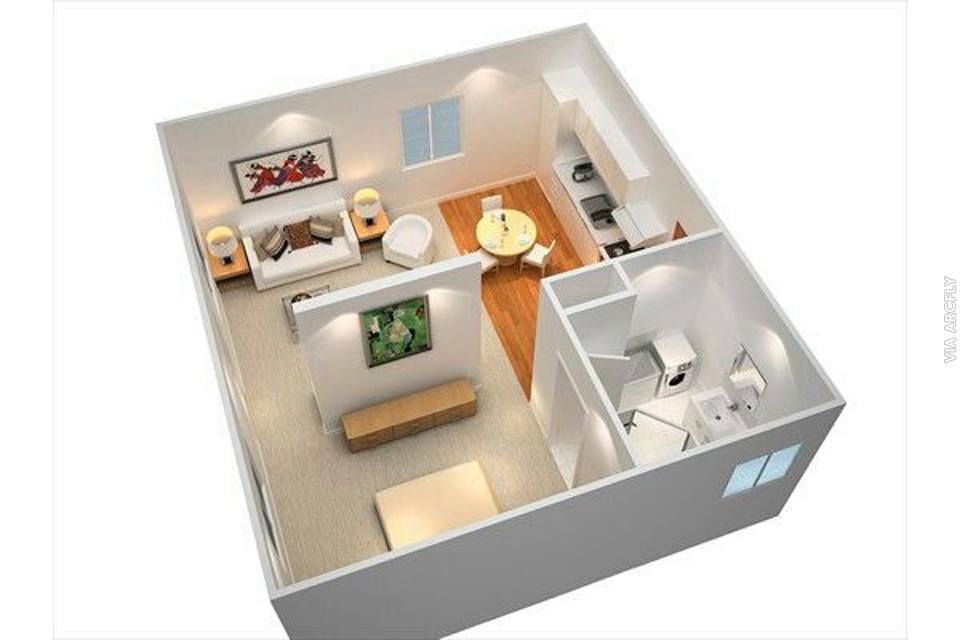 Примеры 3d планов квартир и домов