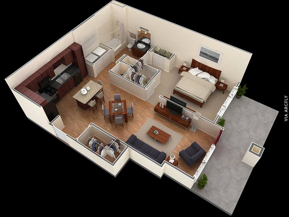 Примеры 3d планов квартир и домов