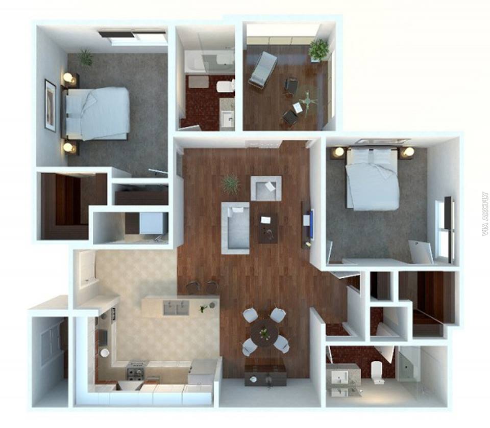 Примеры 3d планов квартир и домов