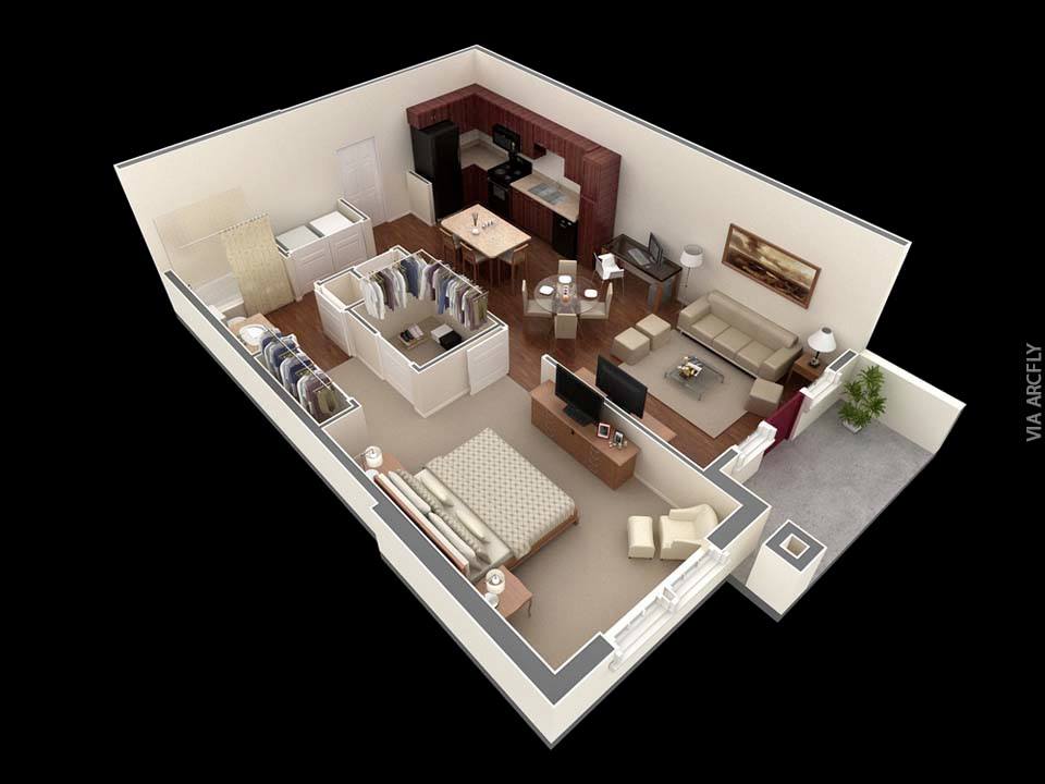 Примеры 3d планов квартир и домов
