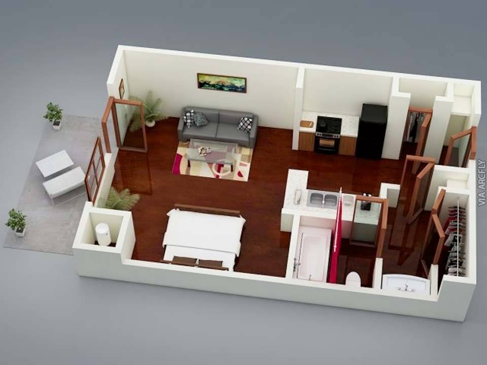 Примеры 3d планов квартир и домов