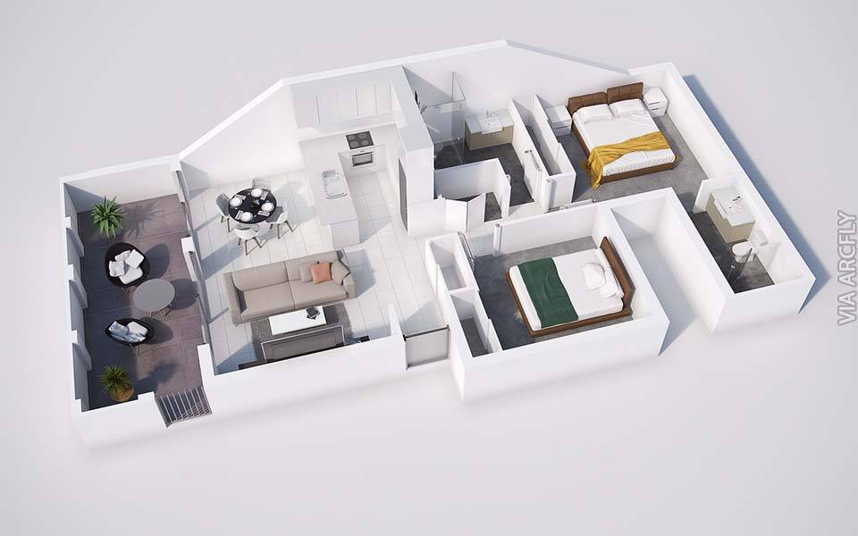 Примеры 3d планов квартир и домов