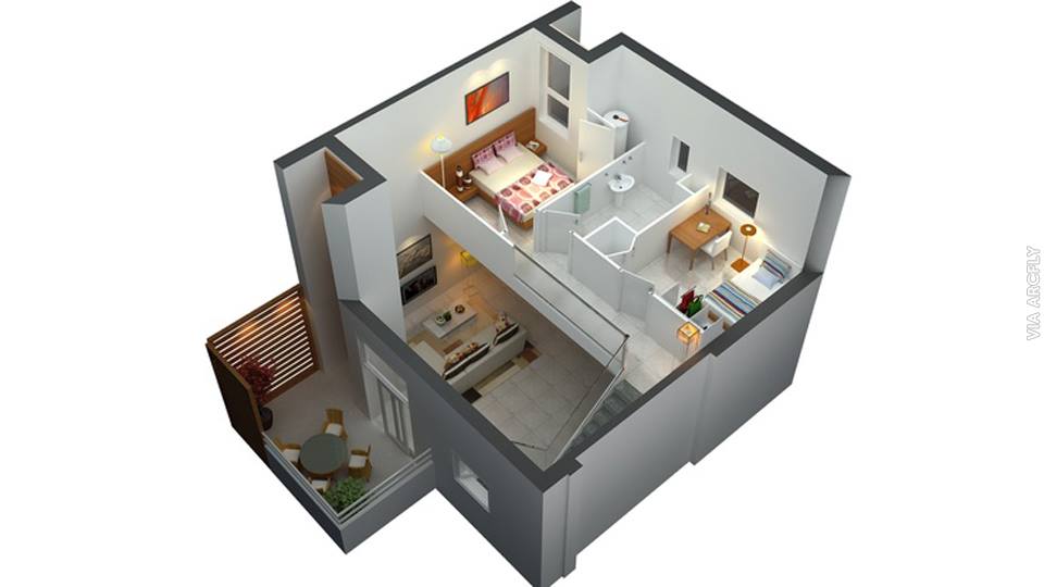 Примеры 3d планов квартир и домов
