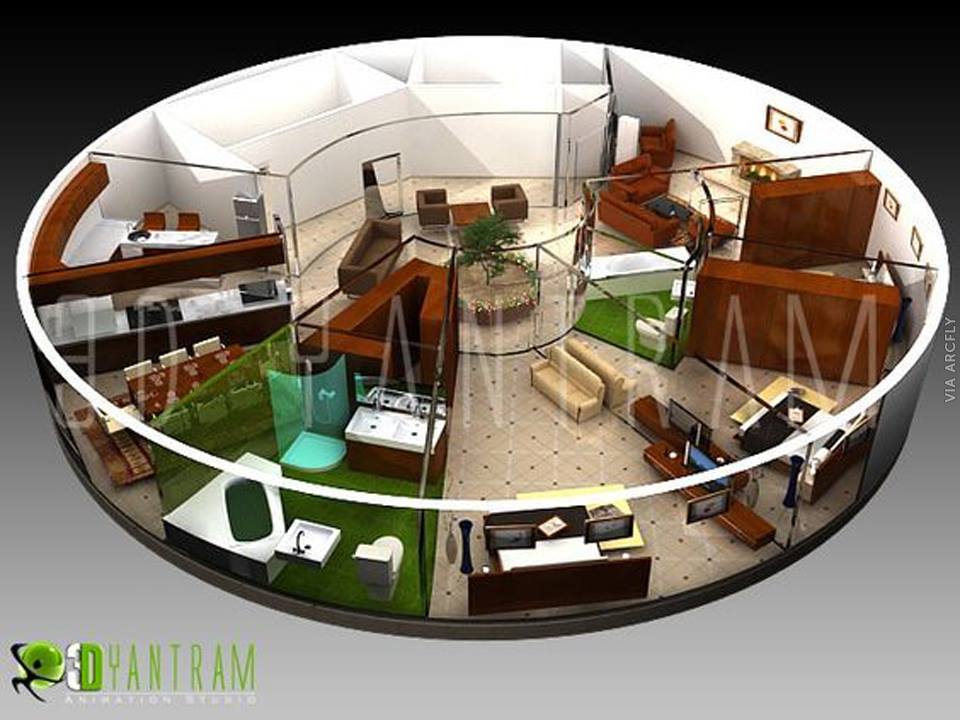 Примеры 3d планов квартир и домов
