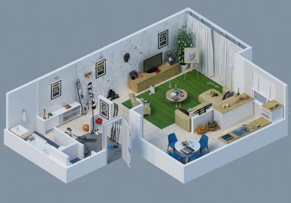 Примеры 3d планов квартир и домов