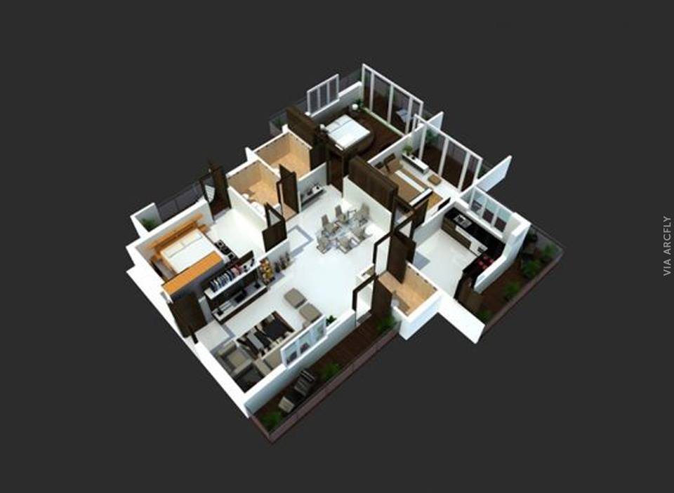 Примеры 3d планов квартир и домов