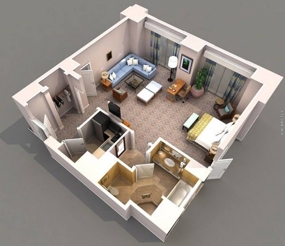 Примеры 3d планов квартир и домов