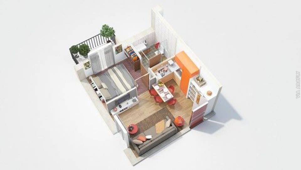 Примеры 3d планов квартир и домов