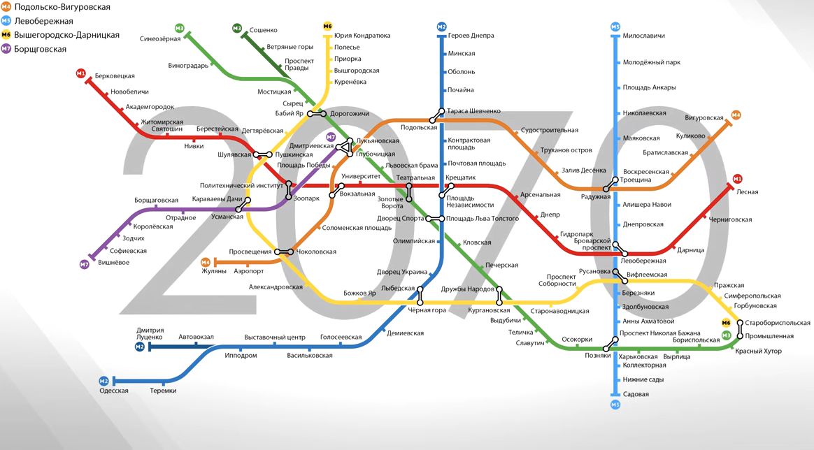 Перспективы развития Киевского метрополитена до 2070 года