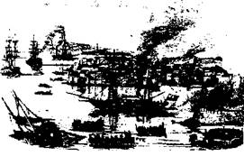 >Бомбардировка южно-китайского портового города Кантона британскими кораблями