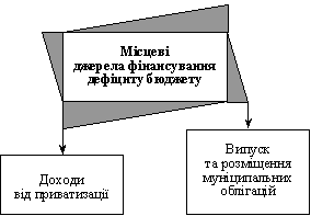 Структура місцевих джерел фінансування дефіциту бюджету