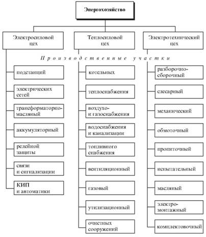Производственная структура энергохозяйства крупного промышленного предприятия