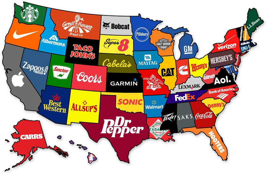 Самые известные бренды от каждого штата США