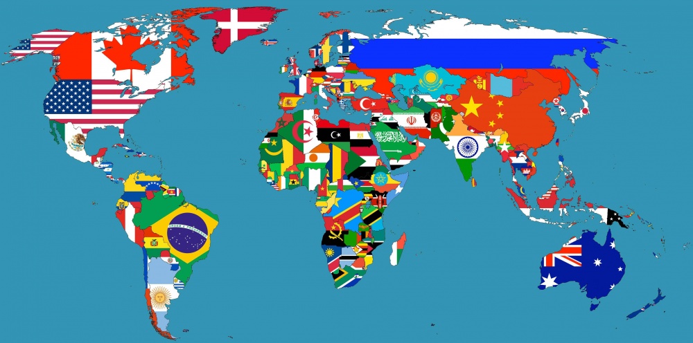 Карта мира во флагах