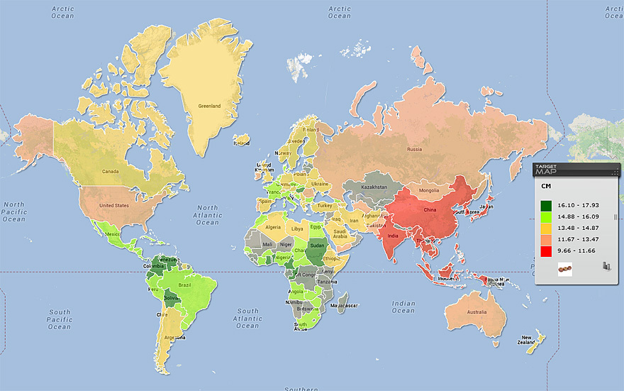 Средний размер мужских пенисов в разных странах