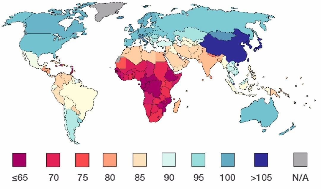 Уровень IQ по странам