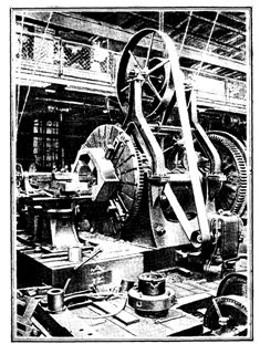 Лобовой токарный станок с приводом от электродвигателя (Франция, конец XIX в.)