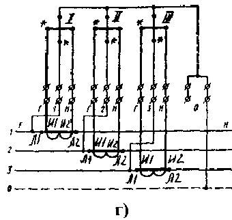 Схемы включения трехфазного трехэлементного счетчика активной энергии типа СА4 (СА4У)