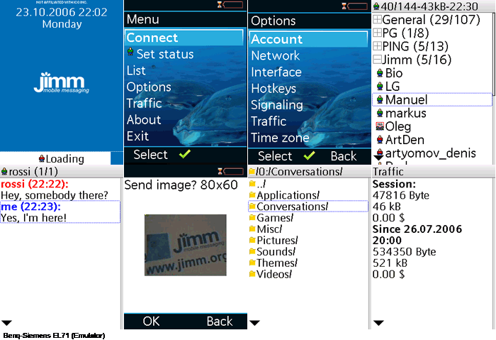 Jimm 0.5.1 на Siemens CX65