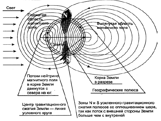 Сила веса – это контактное воздействие носителей направленного гравитационного потока Земли (бесструктурной перпендикулярной составляющей магнитных силовых линий кольцевого магнитного поля Земли