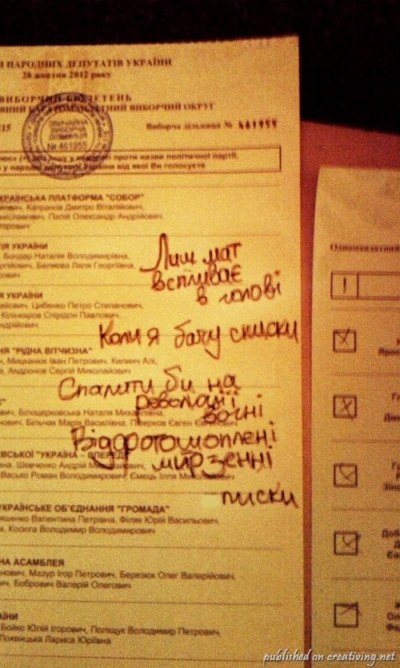Парламентские выборы 2012 в Украине. Креативный обзор народного творчества