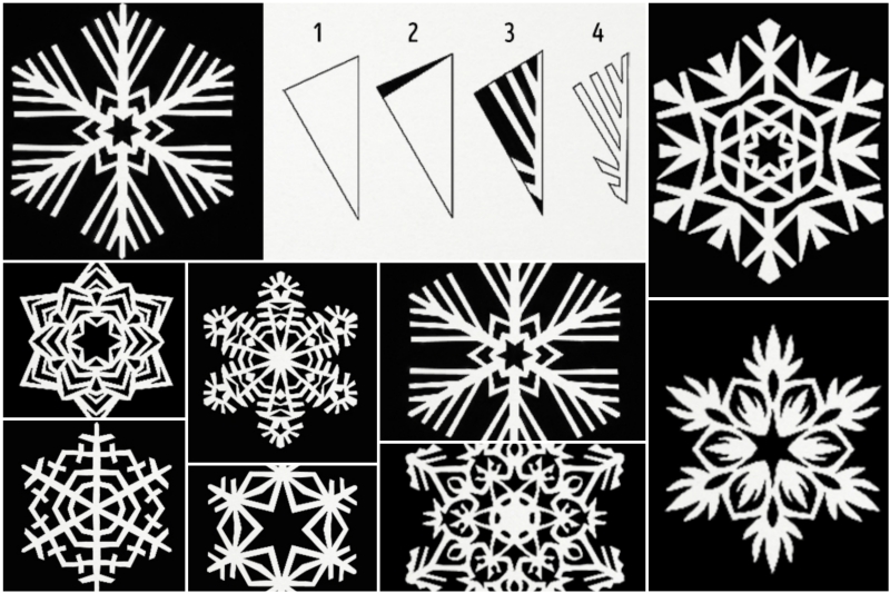 Схемы восхитительных снежинок из бумаги