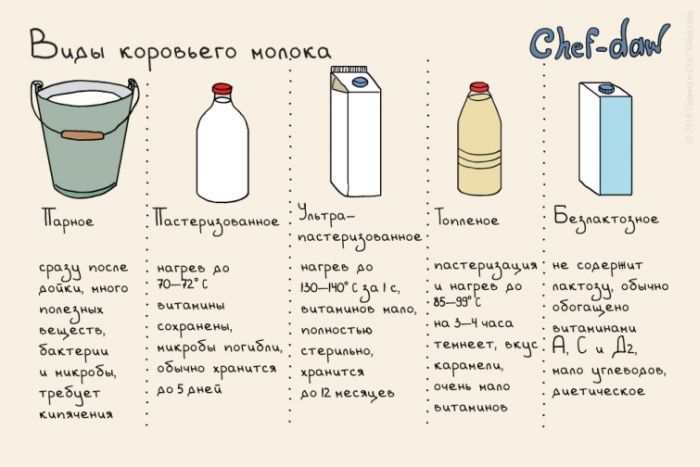 Виды коровьего молока - Кулинарные советы в картинках