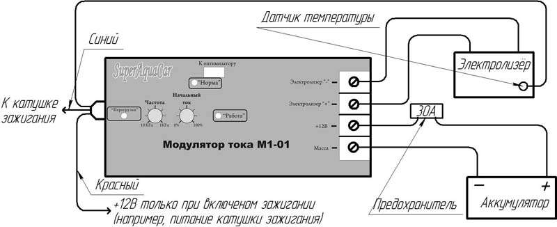 Схема подключения модулятора тока